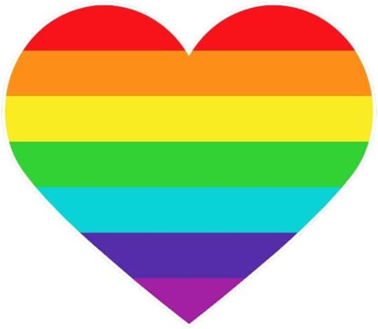 Pride Heart Rainbow Sticker Vinyl - 4 Inch Full Color Bumper Sticker Decal for Indoor or Outdoor Car Vehicle Automobile Truck Tumbler Luggage Notebook Laptop Hard Hat Helmet